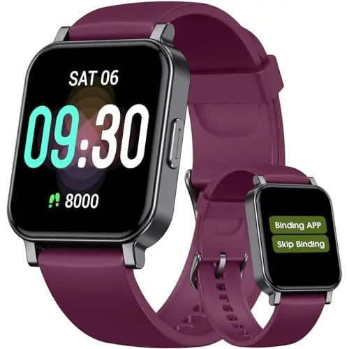 TYKOIT purple fitness tracker watch with large display