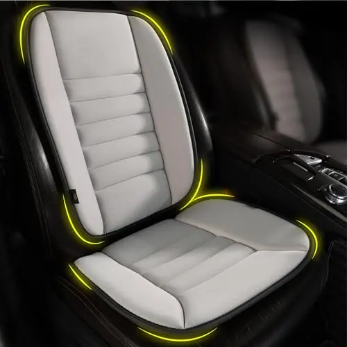 KINGPHENIX gray memory foam car seat cushion with attached back support