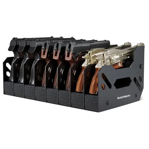 BlackSmith foam pistol rack with eight slots and a non-slip base