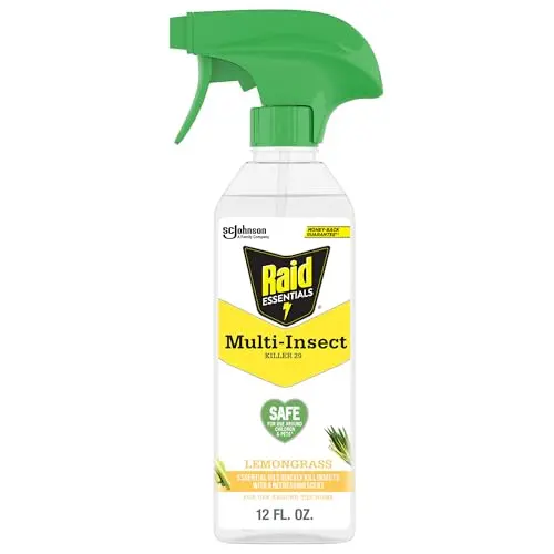Raid Essentials multi-insect killer spray bottle with lemongrass scent