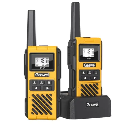 Gaswei G1pro IP67 waterproof walkie talkie with a heavy-duty black and yellow design