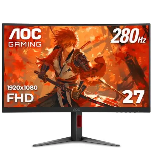 AOC 27-inch curved gaming monitor with height-adjustable stand
