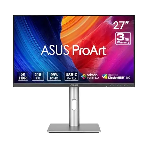 ASUS ProArt 27-inch 5K HDR professional monitor for video editing