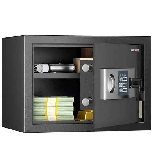 Locksworth compact digital safe box with keypad and alarm