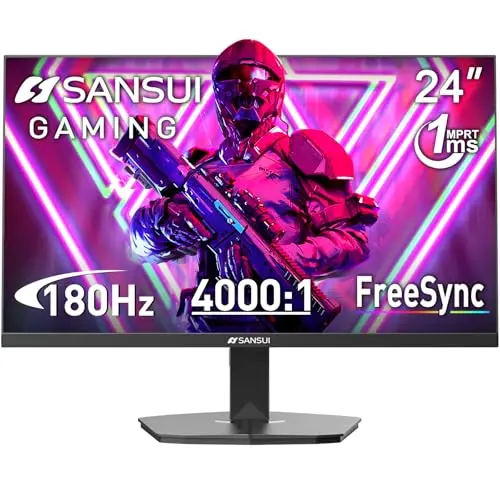 SANSUI 24-inch frameless gaming monitor with 180Hz refresh rate