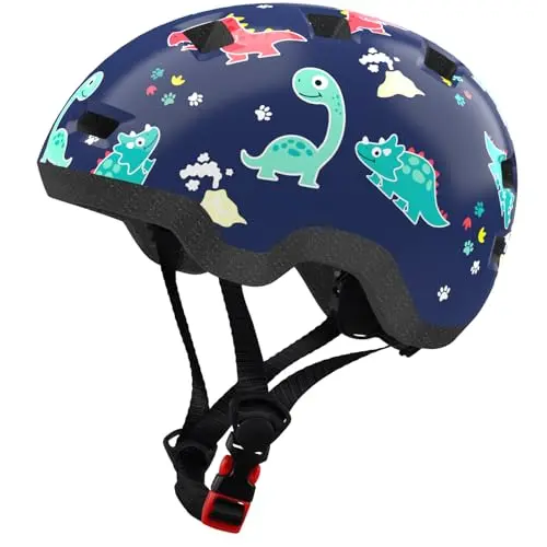 Bimalsic Dinosaur toddler bike helmet with adjustable dial