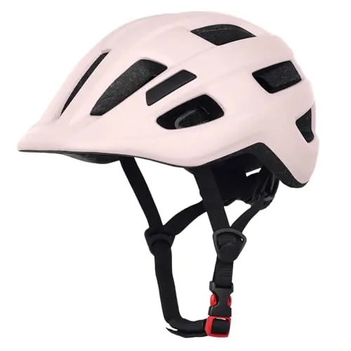 AUKA toddler bike helmet in black showing side profile with multiple vents and an adjustable dial.