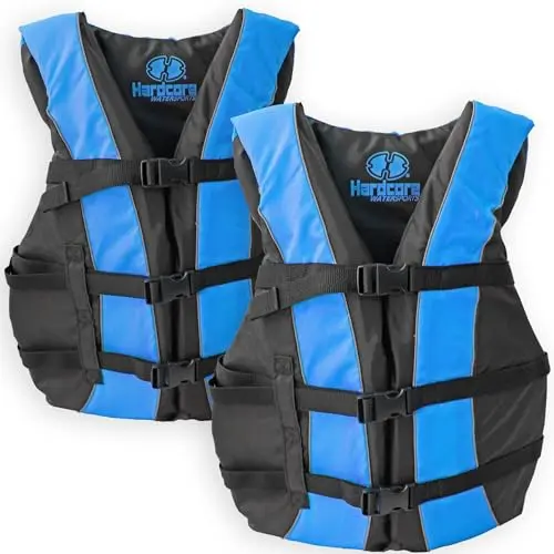 Hardcore Life Jacket 2 Pack Paddle Vest for Adults in Blue
