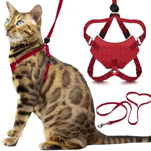 OutdoorBengal Red Houdini Escape Proof Cat Harness
