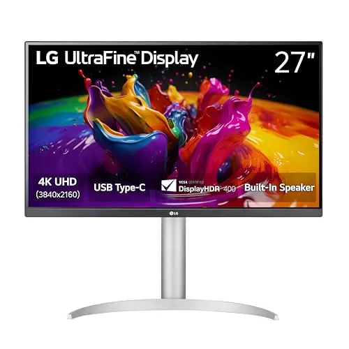 LG 27UP850K-W 27-inch white Ultrafine 4K monitor with adjustable stand