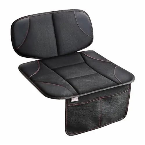 Siivton single black car seat protector with storage pockets