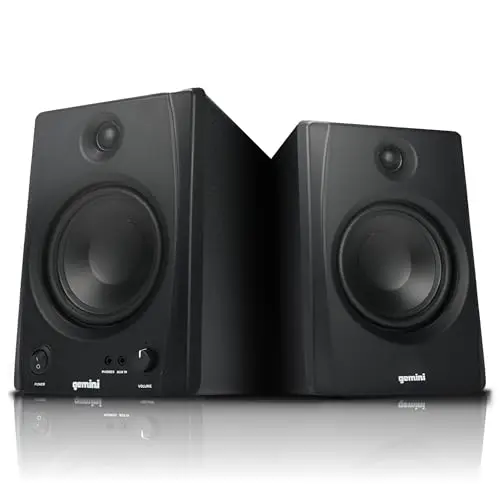 Gemini Sound SMX-5BT black studio monitor speaker pair with Bluetooth