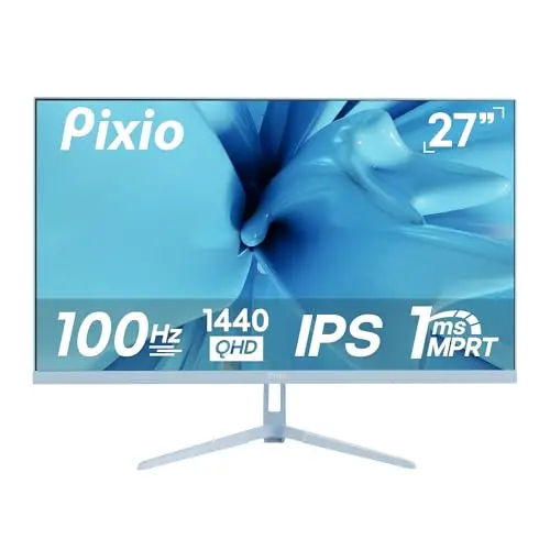 Pixio 27-inch IPS gaming monitor in a unique blue color