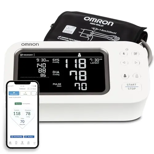 OMRON Platinum upper arm blood pressure monitor with wide-range cuff