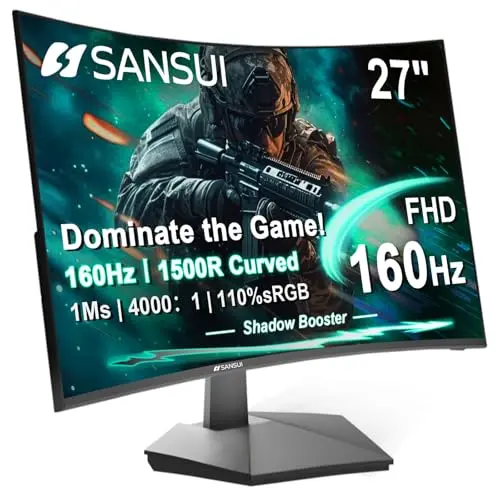 SANSUI 27-inch curved gaming monitor with 160Hz refresh rate