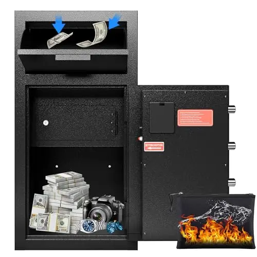 Karini 4.0 cubic foot dual-zone drop safe with internal locking compartment