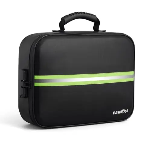 PAWBOSE gray fireproof and waterproof document storage bag with lock