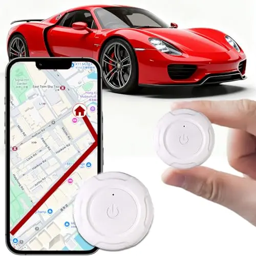 VKAFW mini magnetic GPS tracker showing compact size and strong magnet attachment