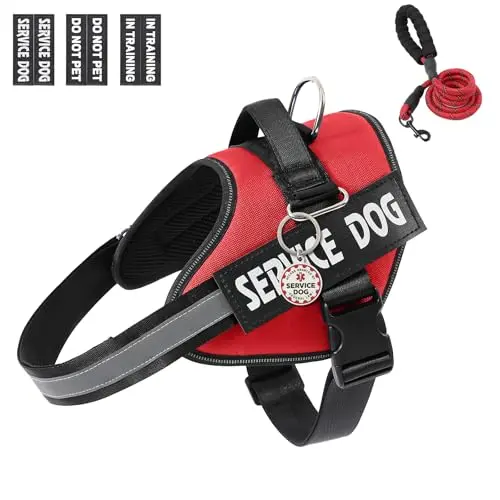 VOOPET service dog vest with patches and ID tag