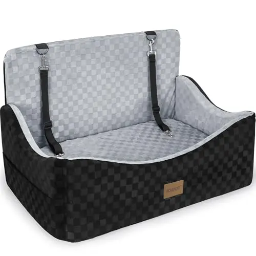 JOEJOY reversible dog car seat with dual-sided fabric