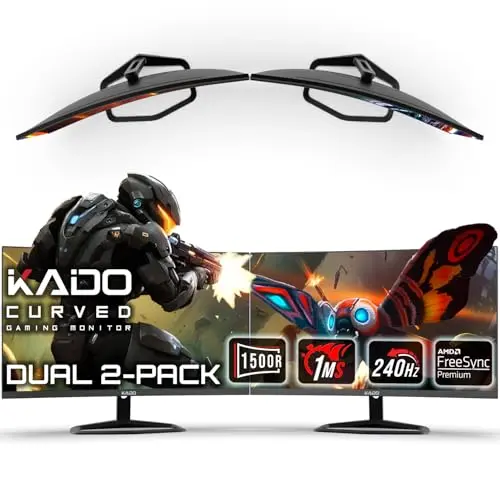 Kado 27-inch 240Hz Curved Dual Monitor Setup for panoramic gaming