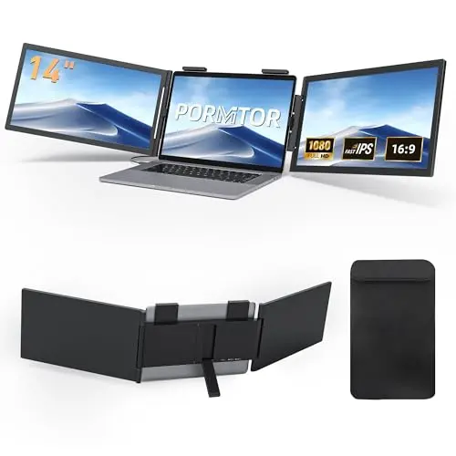 PORNITOR 14-inch ultra-slim triple portable monitor for laptops