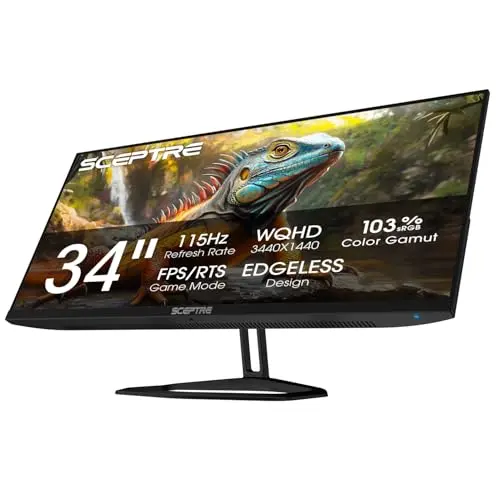 Sceptre 34-inch flat ultrawide QHD monitor with 103% sRGB
