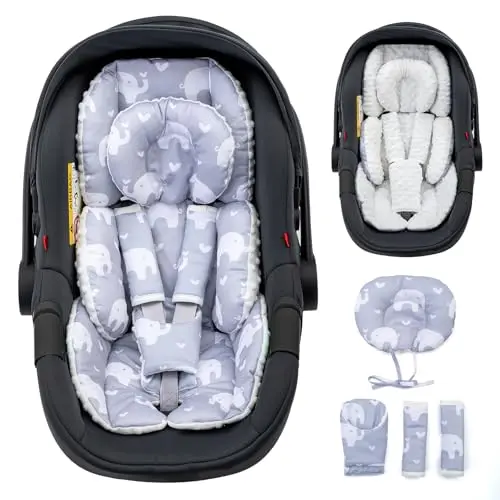 THE KENKYO adjustable infant car seat head support with shoulder pads