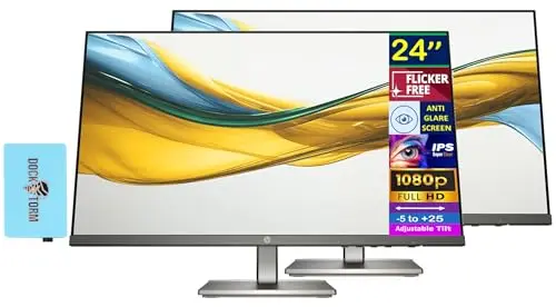 HP 24-inch Full HD IPS monitor two-pack with dock