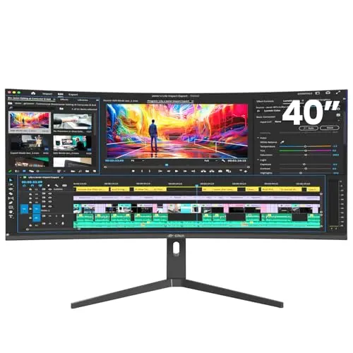 CRUA 40-inch 5K ultrawide curved gaming monitor with multiple inputs