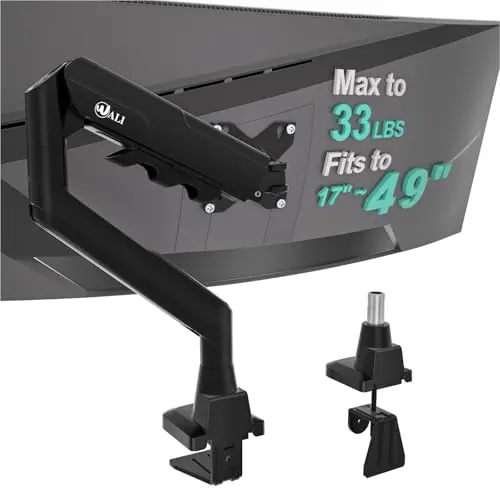 WALI budget-friendly gas spring monitor arm for ultrawide screens